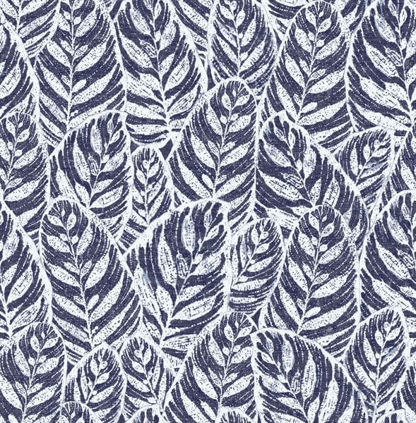 Del Indigo Indigo Botanical Wallpaper