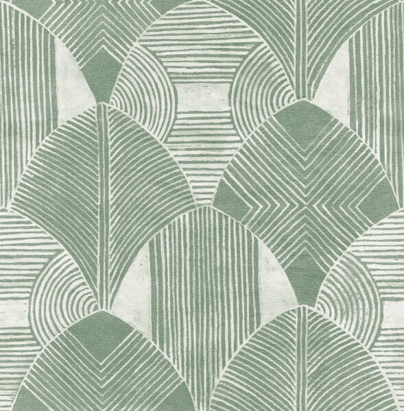 Westport Green Geometric Wallpaper