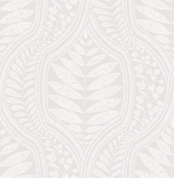 Juno Light Grey Grey Ogee Wallpaper