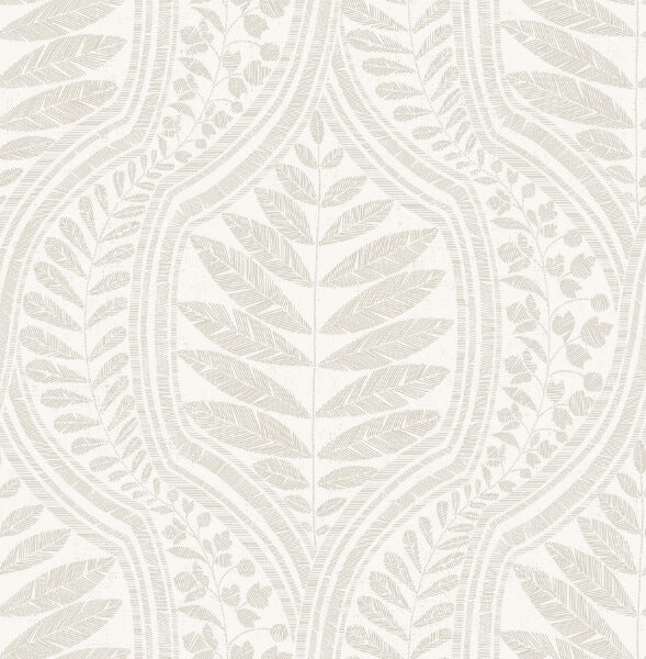 Juno Beige Ogee Wallpaper