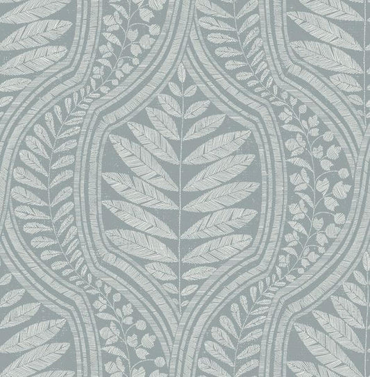 Juno Teal Ogee Wallpaper