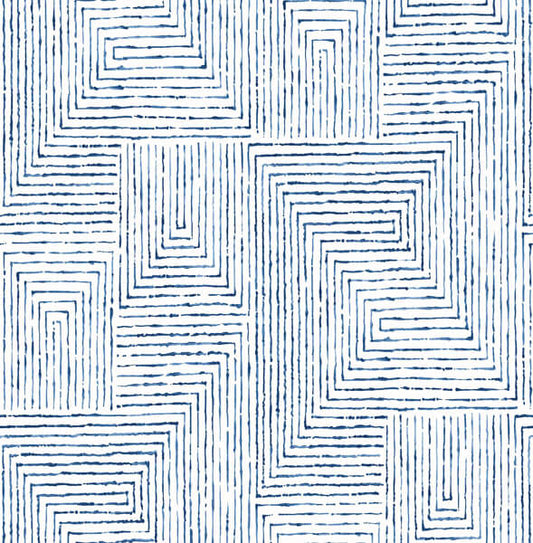 Merritt Indigo Geometric Wallpaper