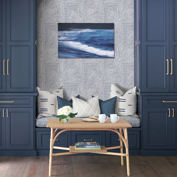 Merritt Indigo Geometric Wallpaper
