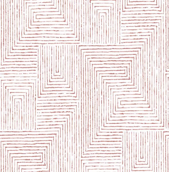 Merritt Red Geometric Wallpaper