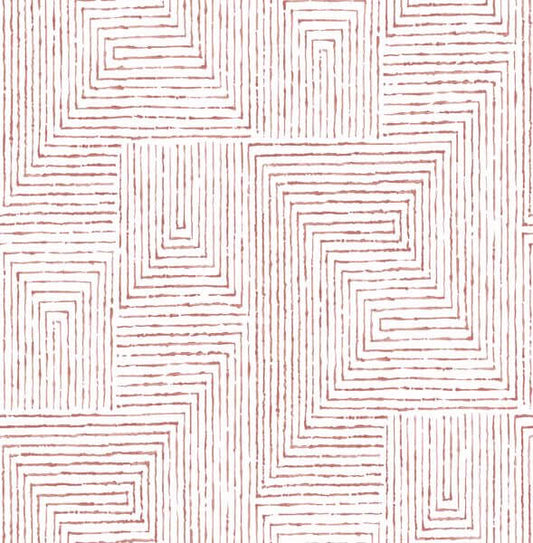 Merritt Red Geometric Wallpaper