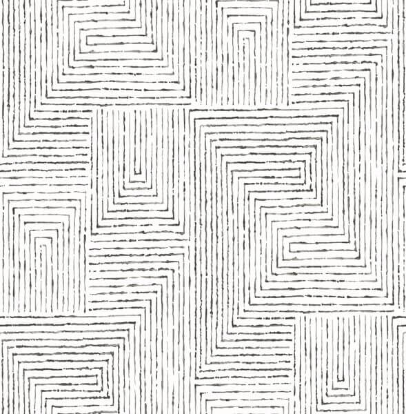 Merritt Black Geometric Wallpaper