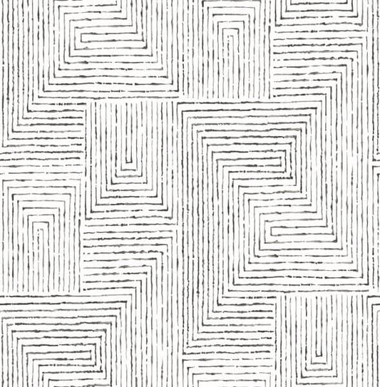 Merritt Black Geometric Wallpaper