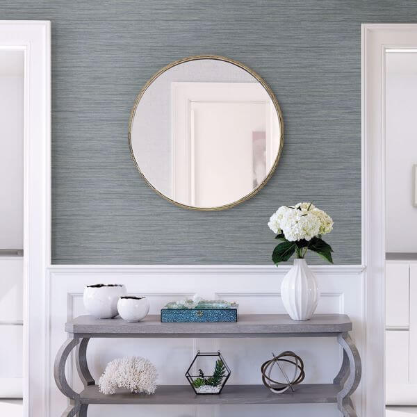 Barnaby Slate Faux Grasscloth Wallpaper
