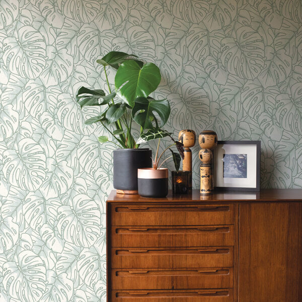 Balboa Olive Botanical Wallpaper