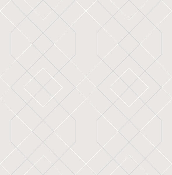 Ballard Silver Geometric Wallpaper