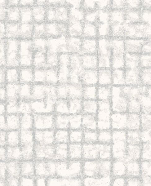 Shea Light Grey Distressed Geometric Wallpaper