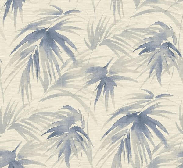 Darlana Blue Grasscloth Wallpaper