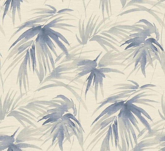 Darlana Blue Grasscloth Wallpaper