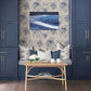 Darlana Blue Grasscloth Wallpaper
