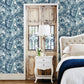 Alfresco Blue Tropical Palm Wallpaper