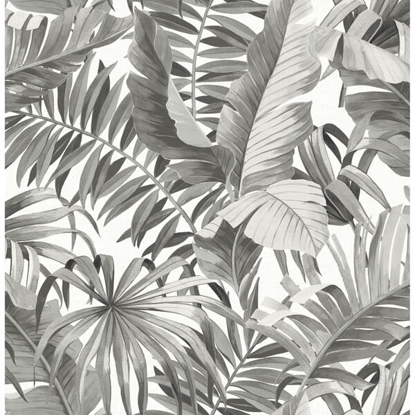 Alfresco Grey Tropical Palm Wallpaper