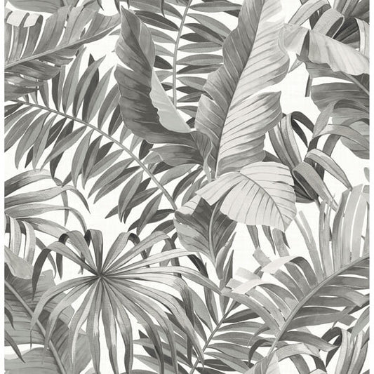 Alfresco Grey Tropical Palm Wallpaper