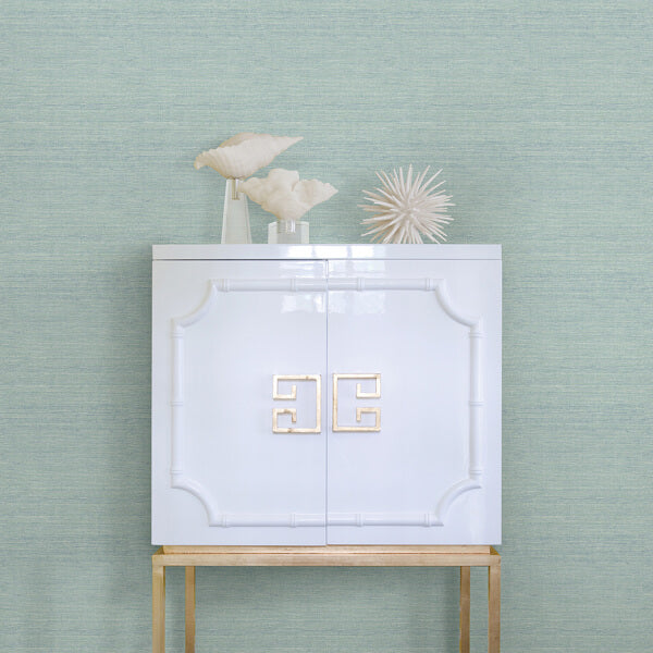 Agave Aqua Imitation Grasscloth Wallpaper