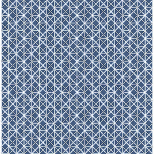 Lisbeth Navy Geometric Lattice Wallpaper