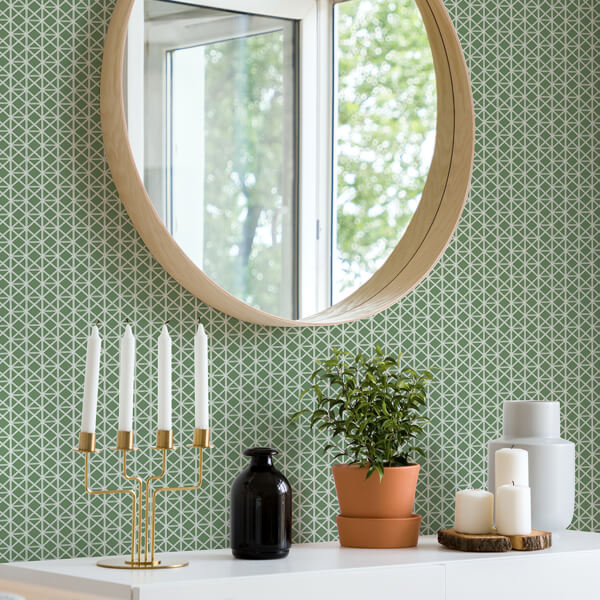 Lisbeth Green Geometric Lattice Wallpaper