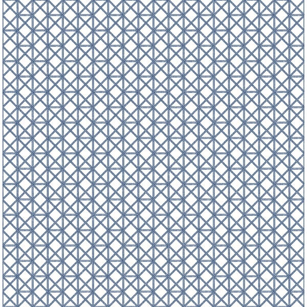 Lisbeth Blue Geometric Lattice Wallpaper