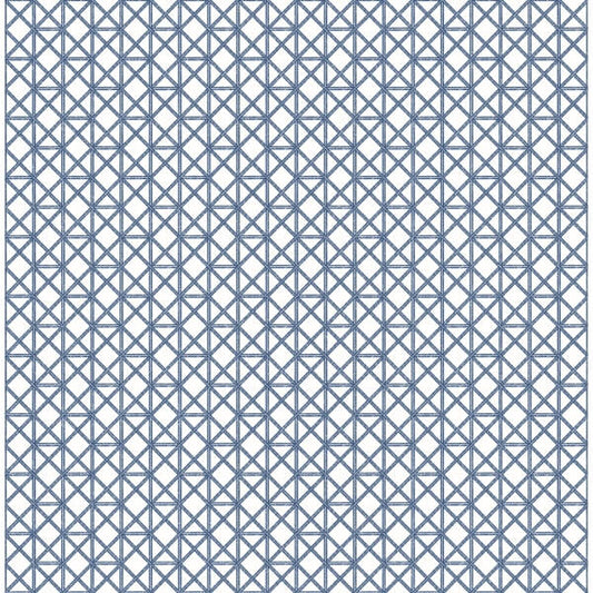Lisbeth Blue Geometric Lattice Wallpaper