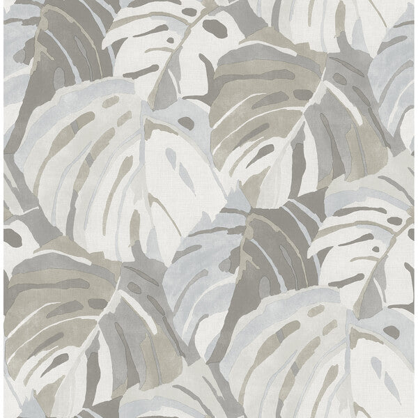 Samara Stone Monstera Leaf Wallpaper