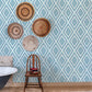 Zaya Blue Tribal Diamonds Wallpaper