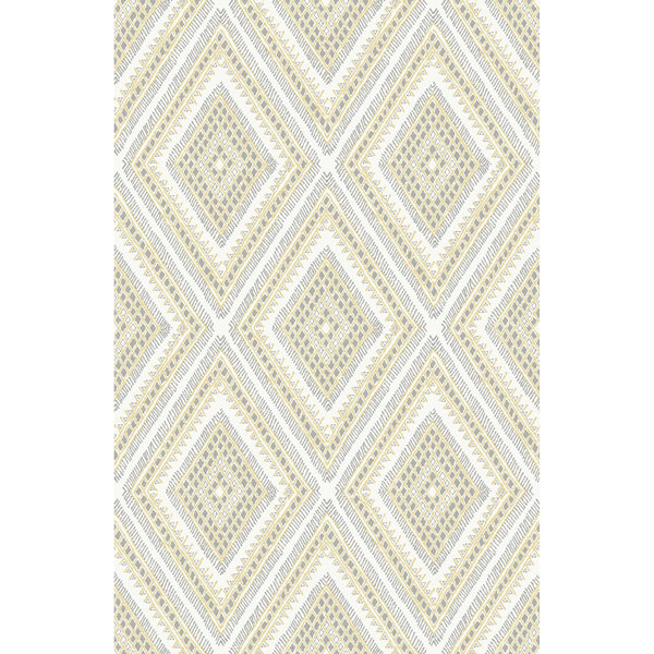 Zaya Light Yellow Tribal Diamonds Wallpaper