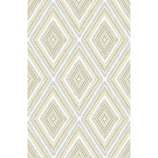 Zaya Light Yellow Tribal Diamonds Wallpaper