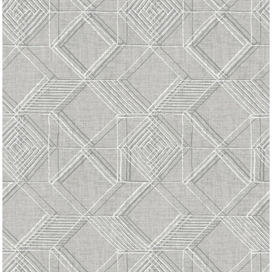 Moki Grey Lattice Geometric Wallpaper