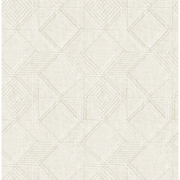 Moki Off White Lattice Geometric Wallpaper