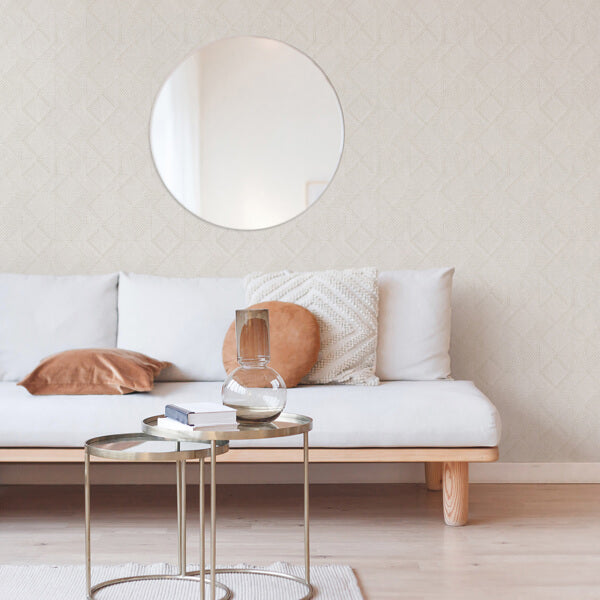 Moki Off White Lattice Geometric Wallpaper