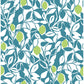 Loretto Teal Citrus Wallpaper