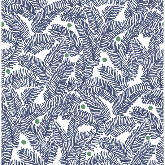 Athina Navy Fern Wallpaper