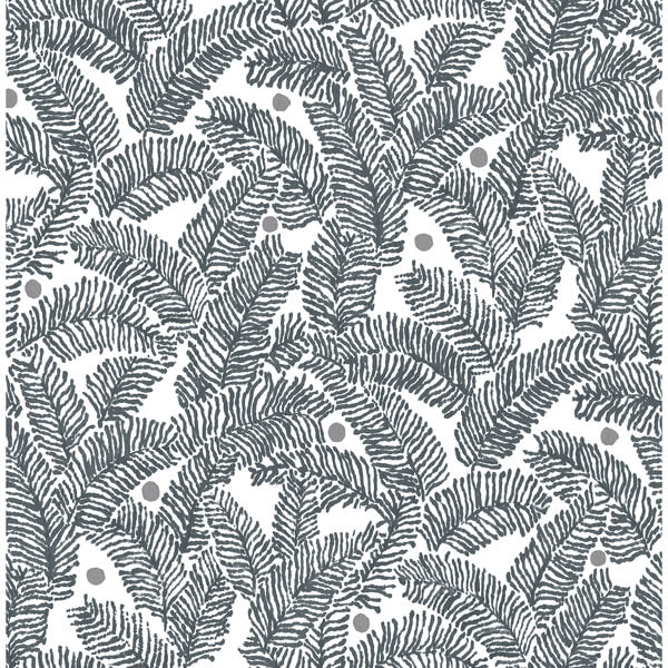 Athina Grey Fern Wallpaper