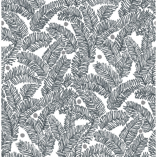 Athina Grey Fern Wallpaper