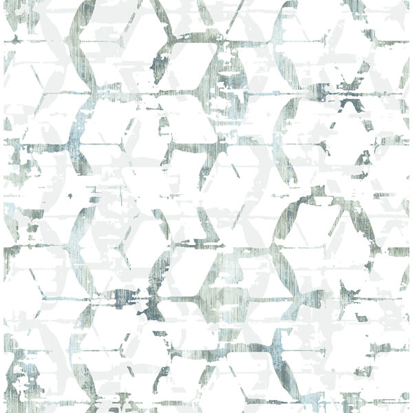 Augustine Slate Distressed Geometric Wallpaper