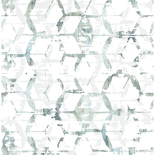 Augustine Slate Distressed Geometric Wallpaper