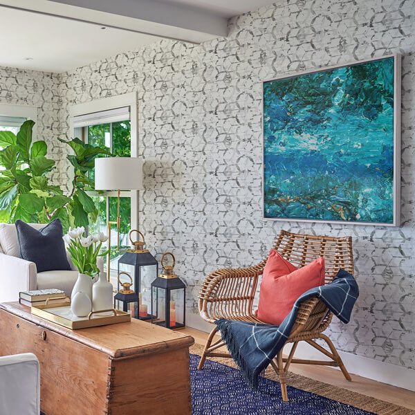 Augustine Black Distressed Geometric Wallpaper
