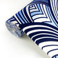 Cabarita Indigo Art Deco Flocked Leaves Wallpaper