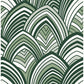 Cabarita Green Art Deco Flocked Leaves Wallpaper
