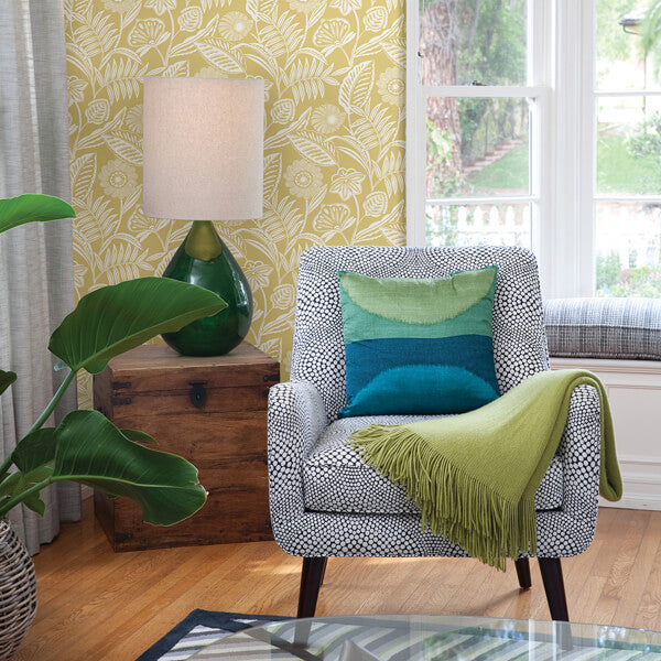 Alma Yellow Tropical Floral Wallpaper