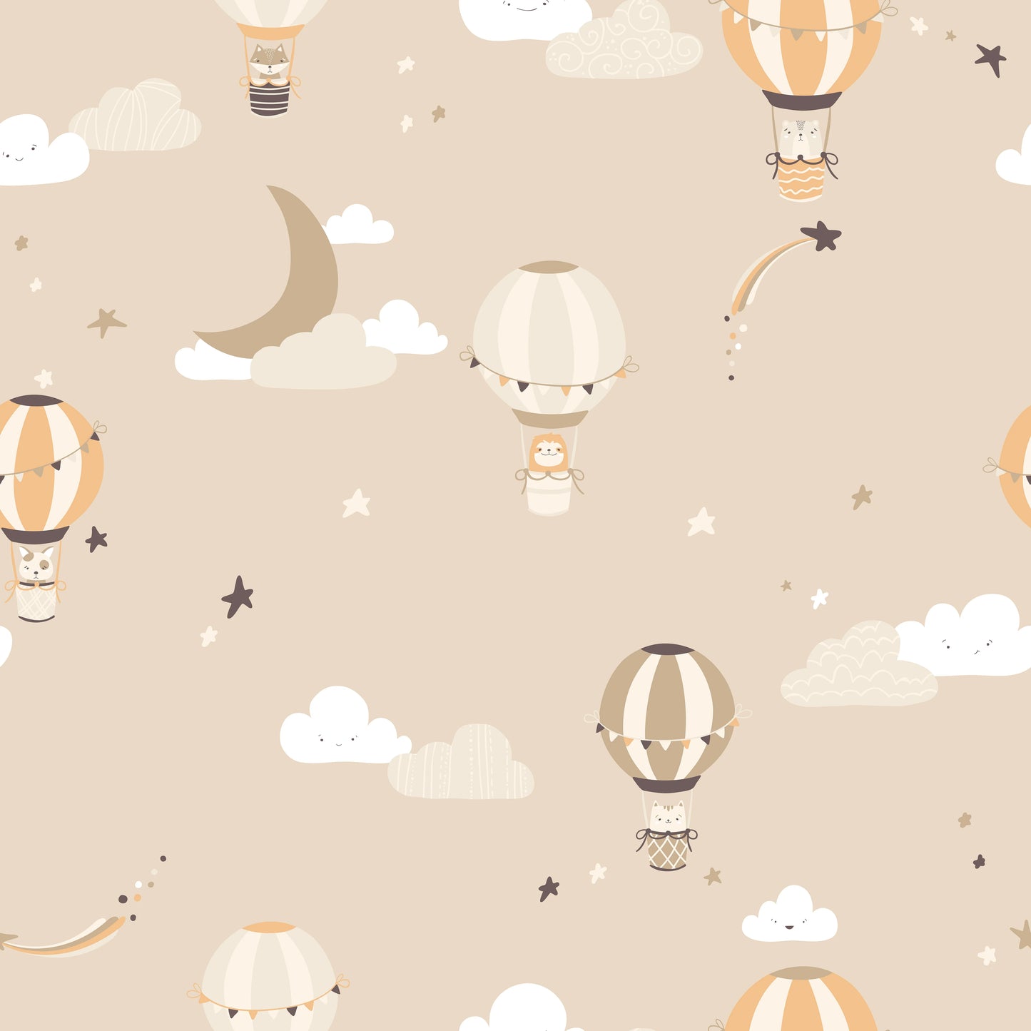 Neutral Hot Ballons Wallpaper