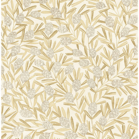 Zulma Gold Decorative Botanical Wallpaper