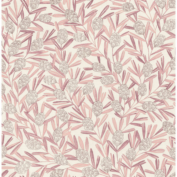 Zulma Pink Decorative Botanical Wallpaper