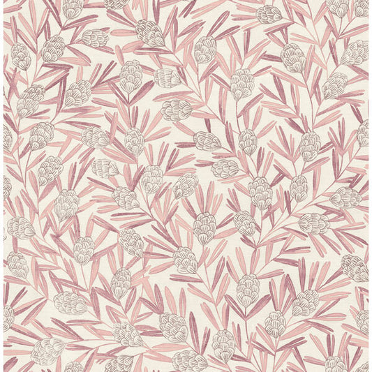 Zulma Pink Decorative Botanical Wallpaper