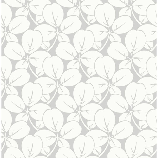 Robert Light Grey Clover Wallpaper