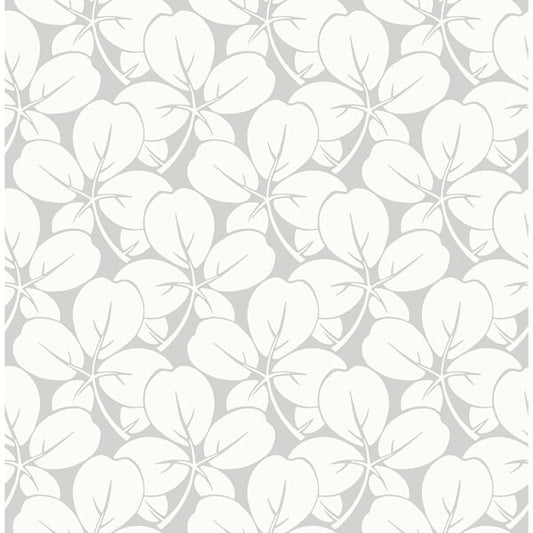 Robert Light Grey Clover Wallpaper