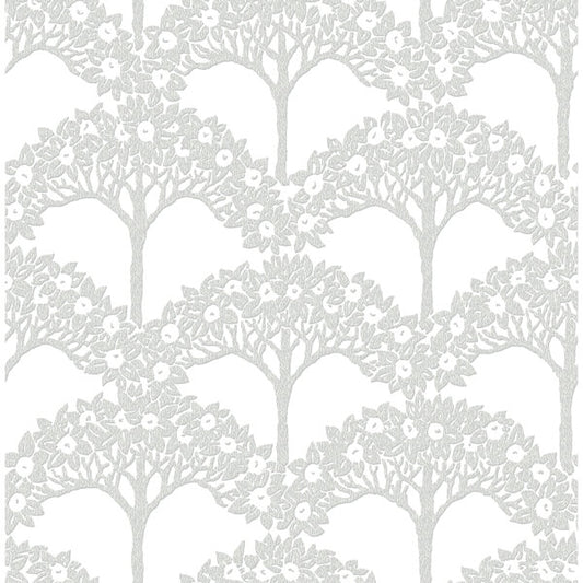 Dawson Light Grey Magnolia Tree Wallpaper